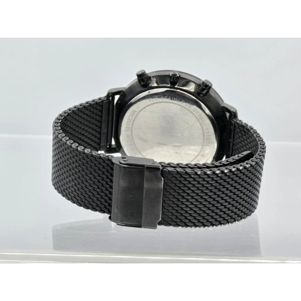 Michael Kors MK-8504 Jaryn Black Mesh Steel‎ Mens Watch - NEEDS BATT See Pics!